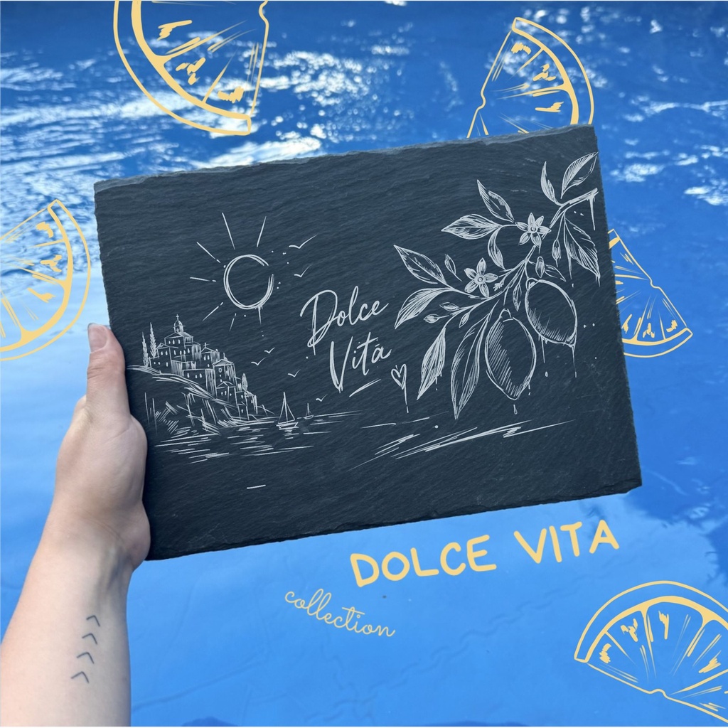 Ardoise rectangulaire décorative  "Dolce Vita"